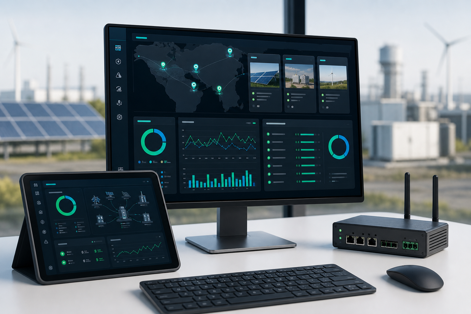 Remote monitoring dashboard for distributed IoT assets with gateway hardware